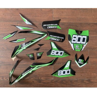 DB800 Electric Dirt Bike Graphics - Green